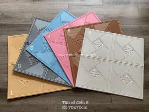 Xốp dán tường 3D vân hoa